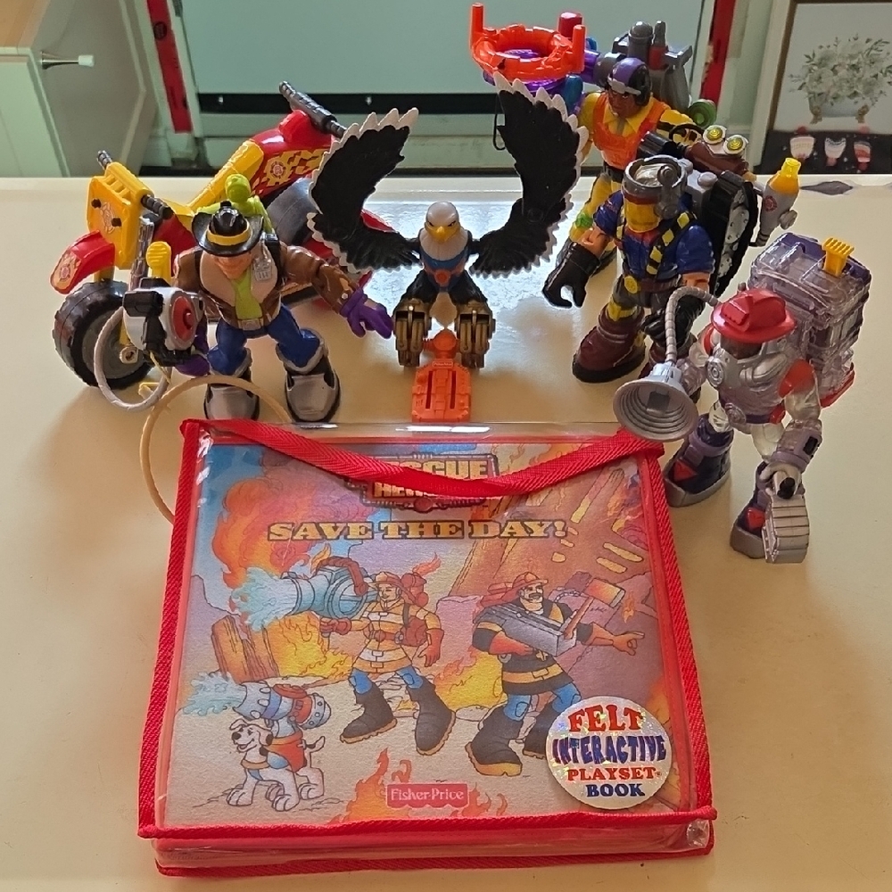 Fisher-Price Red Interactive Rescue Playset Book with Colorful Figures